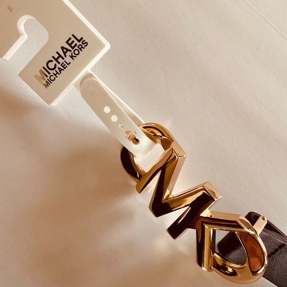 MICHAEL MICHAEL KORS Women's Genuine Leather Monogram Belt NWT Size S - Picture 2 of 7